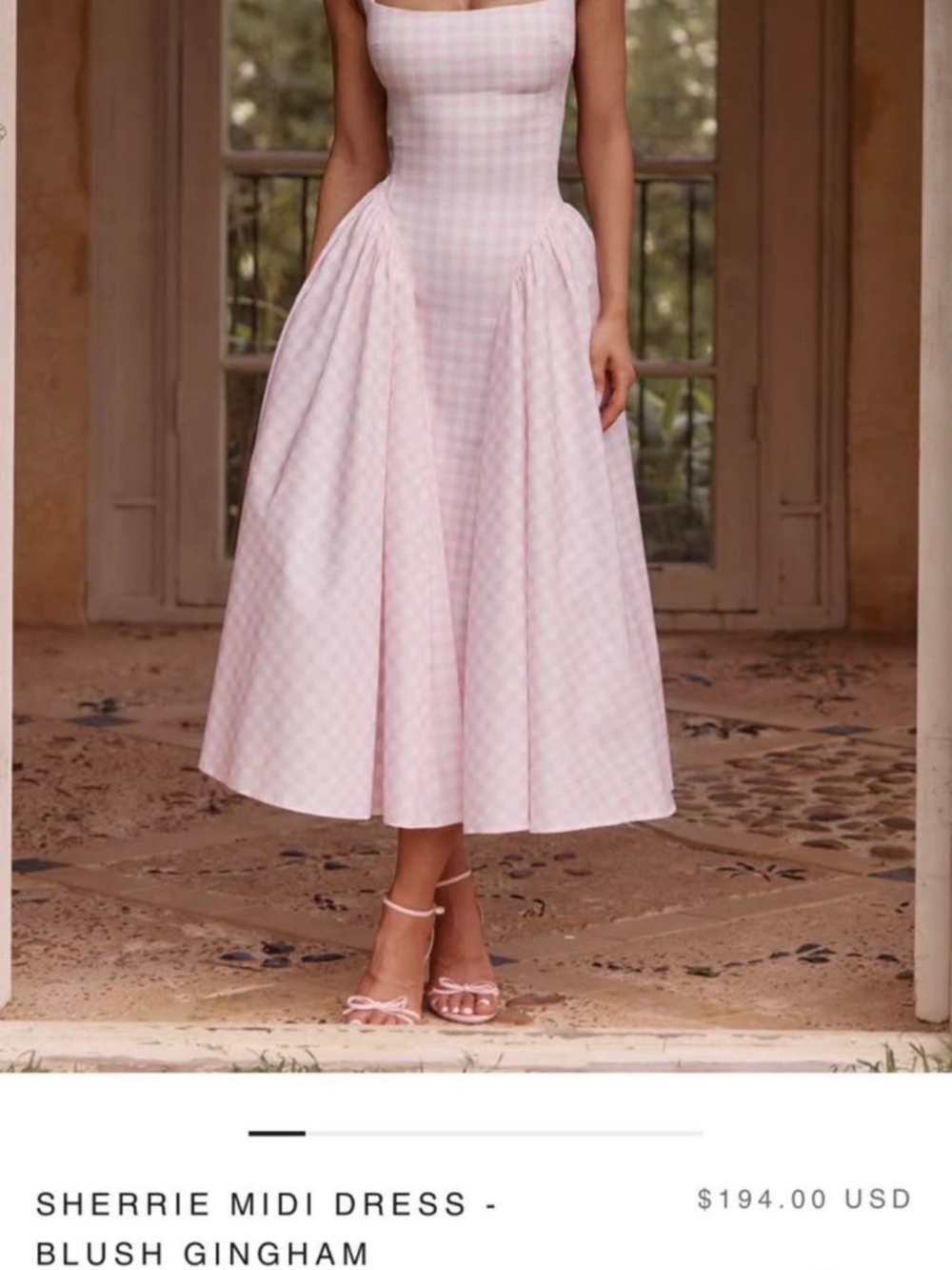 Babyboo Sherrie Midi Dress - Blush Gingham S - Picture 3 of 5